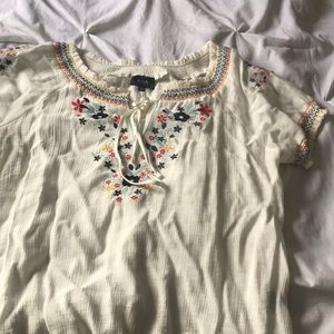White authentic colorful blouse